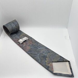 Oscar de la Renta Blue Gray Floral Jacquard Tie